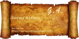 Gerey Alfonz névjegykártya